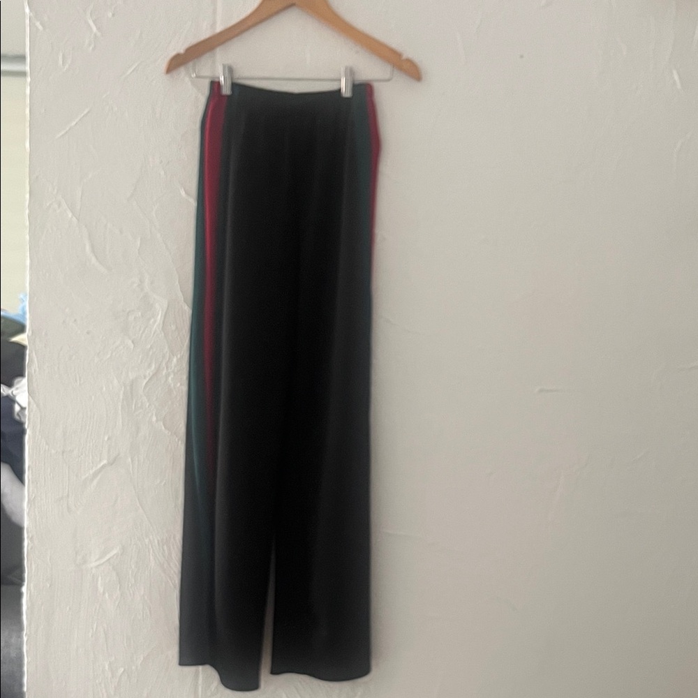 Rainbow Black Pants with Red Side Stripe